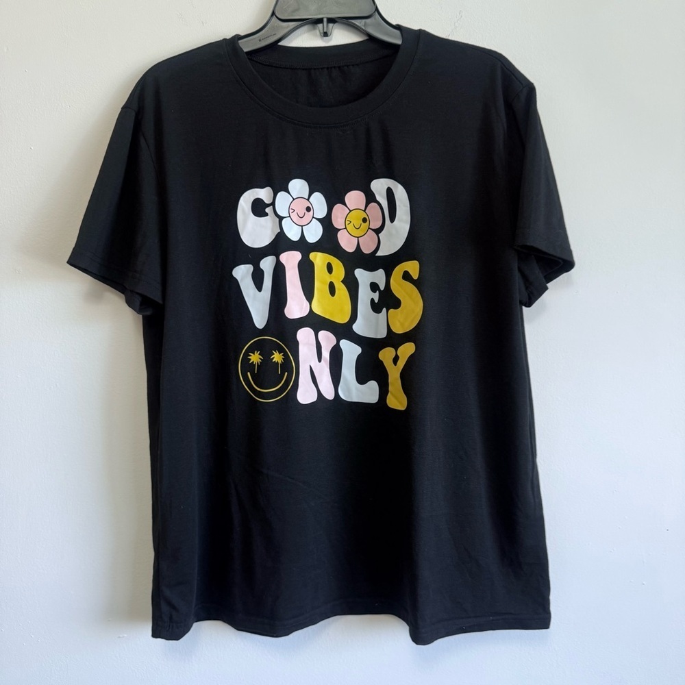 Black 'Good Vibes Only' Women’s  T-Shirt